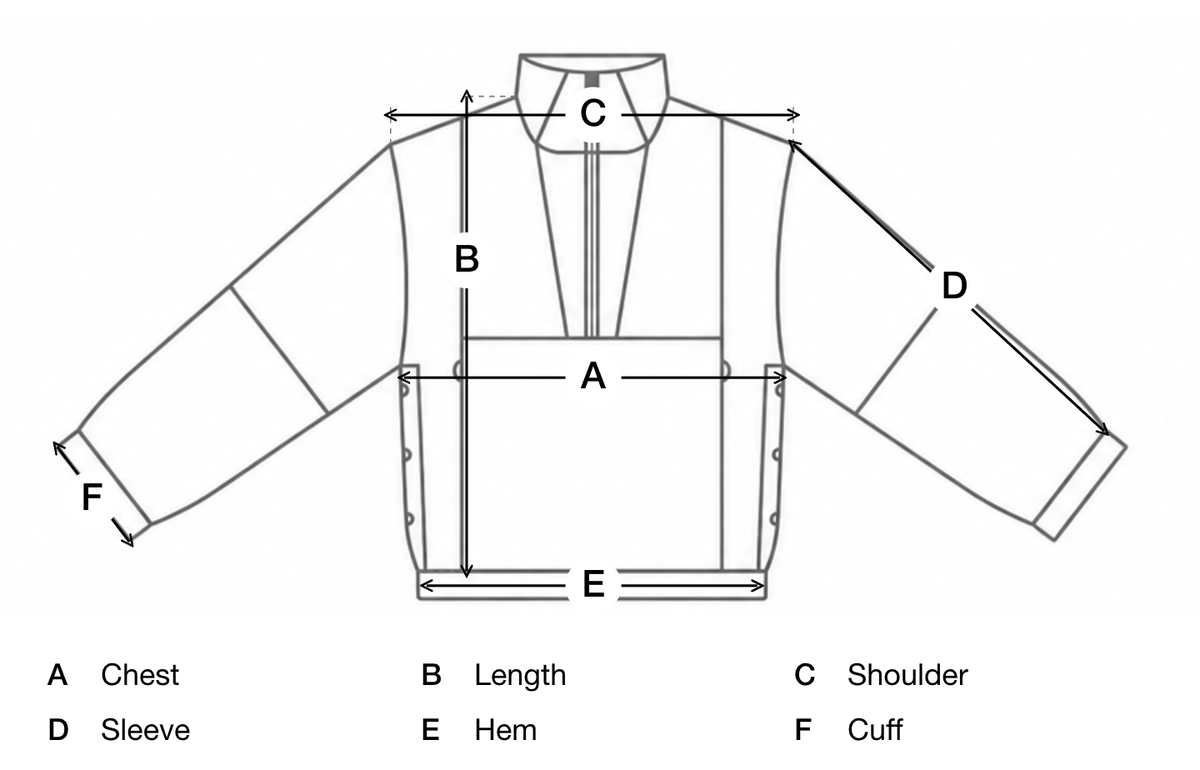 CITADELLA COURT JACKET size chart